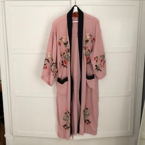 Pink Kimono with flower print